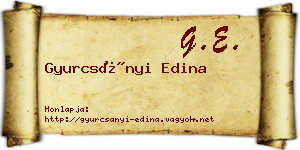 Gyurcsányi Edina névjegykártya